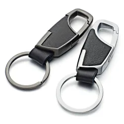 Leren sleutelhanger - met sleutelringSleutelhangers