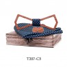Cufflinks - bow tie - handkerchief - neckband strap - vintage wooden set