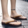Leren sandalen - strandslippers - gestreept dessinSlippers
