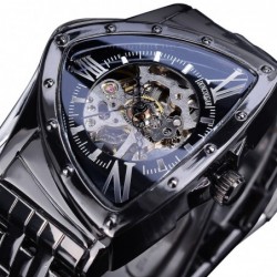 Automatic triangle watch - skeleton dial - waterproof - stainless steel