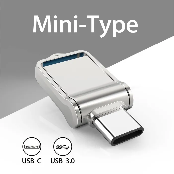 Geheugenstick - dubbele USB - 3.0 - type-C - draaibaar - 32GB - 64GB - 128GBUSB geheugen