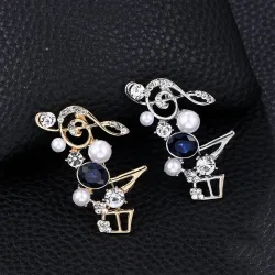 Crystal musical notes - elegant broochBrooches