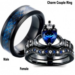 Blauwe zirkoon edelstenen - ring voor koppels - voor haar / voor hemRingen
