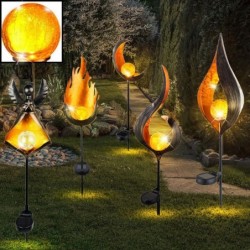 Gartenbeleuchtung mit Flammeneffekt - Metalllampe - LED - Solar - wasserdicht