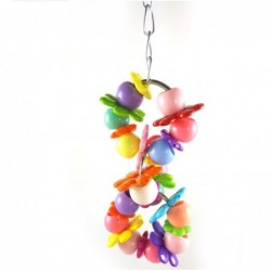 Birds hanging toy - colorful cage decoration - with flowers / beads - 2 piecesBirds