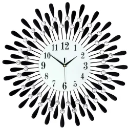Modern wall clock - sun shape - with crystal decoration - 38 * 38cmClocks