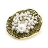 Vintage parelbloem - ronde brocheBroches