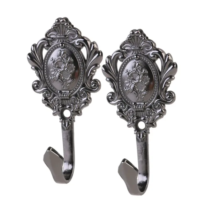 Curtain hooks - rose pattern - 2 piecesTextile