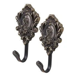 Curtain hooks - rose pattern - 2 piecesTextile
