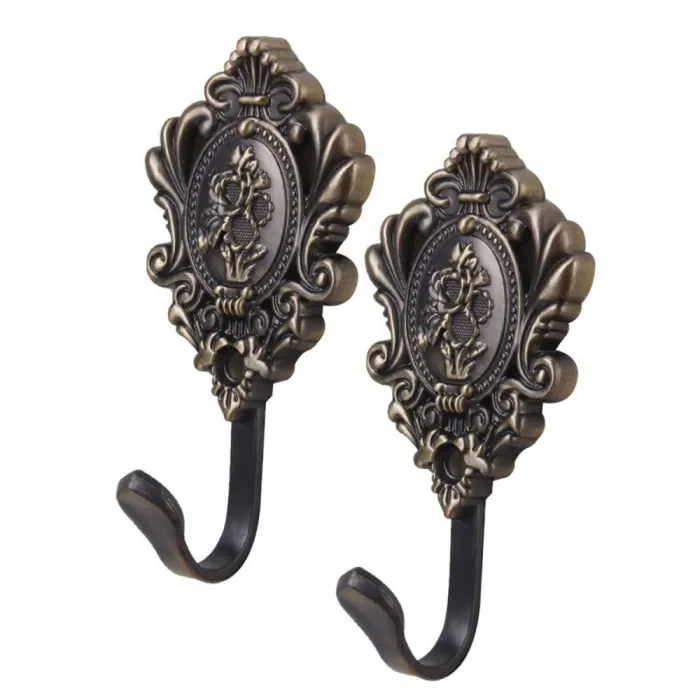 Curtain hooks - rose pattern - 2 piecesTextile