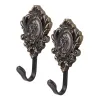 Curtain hooks - rose pattern - 2 piecesTextile