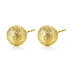 Gold metal ball - oorknopjesOorbellen