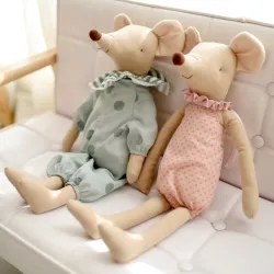 Muis in pyjama - knuffel / popKnuffels