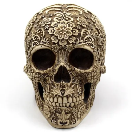 Schedelbeeld - met floraal snijwerk - Halloween versieringHalloween & feest