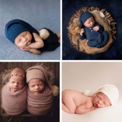 Slaapmutsje voor pasgeborenen - met omslagdoek - accessoires voor babyfotografiePetjes & mutsjes