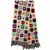 Handgemaakte gehaakte sjaal - met bloemen - met kwastjesSjalen