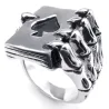 Vintage ring - roestvrij staal - schedel klauw met kaartspelRingen