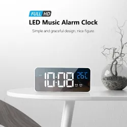 LED muziekwekker - USB - geluidsgestuurd - met sluimerfunctieKlokken