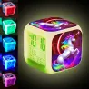 Cube shaped clock with unicorn - digital - LED - color changingClocks