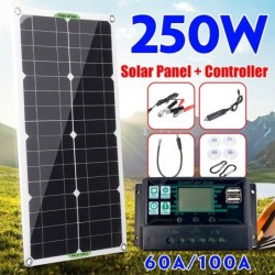 Solar panel kit - battery charger - dual USB - 250W - with controller - for car / yacht / Smartphones