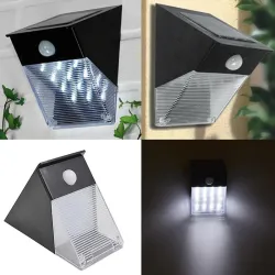 Driehoekige solar wandlamp - met PIR bewegingssensor - 12 ledsSolar verlichting