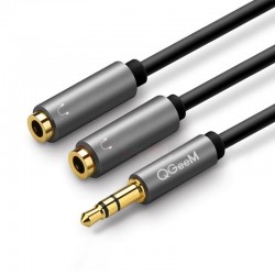 Koptelefoonsplitter - AUX-kabel - 3,5 mm jack - mannelijk naar 2 vrouwelijk - voor PC / MP3Kabels