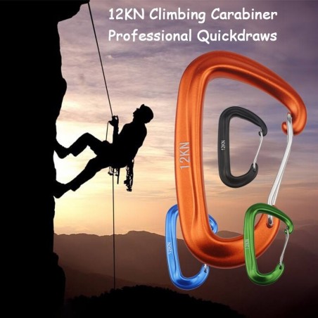 12KN Kletterkarabiner - mit Sicherheitsschloss - Kletterausrüstung