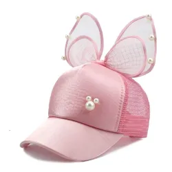 Baseballpet voor kinderen - snapback met strik / parels / meshPetjes & mutsjes