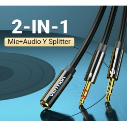 Kopfhörersplitter - Audio-AUX-Kabel - 3,5-mm-Buchse - Buchse auf 2 Stecker