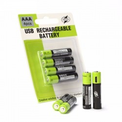 Lithium AAA batterijen - USB oplaadbaar - snel opladen - 1.5V - 600mAh - 2/4 stuksBatterijen & Opladers