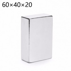 N35 - Neodym-Magnet - Rechteck - 60 * 40 * 20 mm - 2 Stück