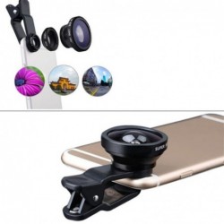 3-in-1-Kameraobjektiv-Kit - Fischauge / Makro / Weitwinkel - mit Clip - für Smartphones