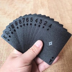 Poker-Spielkarten - schwarz / gold / US-Dollar-Muster - wasserdicht
