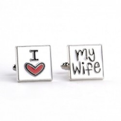 "I Love My Wife" - quadratische Manschettenknöpfe