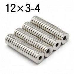 N35 - Neodym-Magnet - runde Scheibe - 12 * 3mm - mit 4mm Loch - 10 - 50 Stück