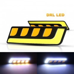 COB - DRL - rijdende autolamp - veer/rond - U-vorm - 12V - 2 stuksDagrijverlichting (DRL)