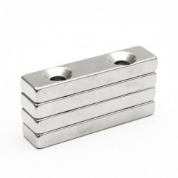 N35 - neodymium magnet - block - with double 5mm holes - 40 * 10 * 5mm - 3 piecesN35