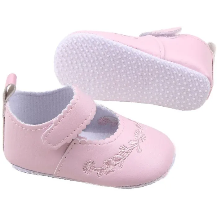 Leren schoenen - met bloemmotief - voor newborns / baby'sSchoenen