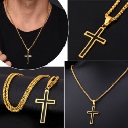 Halskette mit Kreuzanhänger - Edelstahl