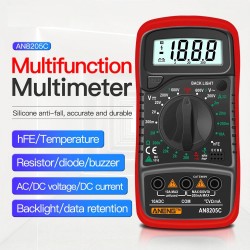 AN8205C - digitale multimeter - AC / DC / Ampèremeter / Volt / Ohm tester - met LCD-achtergrondverlichtingMultimeters