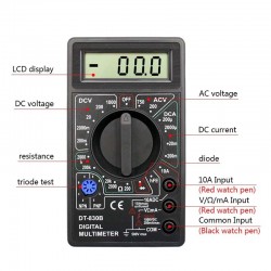 DT-830B - LCD digitale multimeter - 1999 counts - AC / DC / Ohm / spanningstester - 750 - 1000VMultimeters