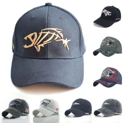 Baseballcap / snapback - geborduurd visgraat - verstelbaar - unisexHoeden & Petten