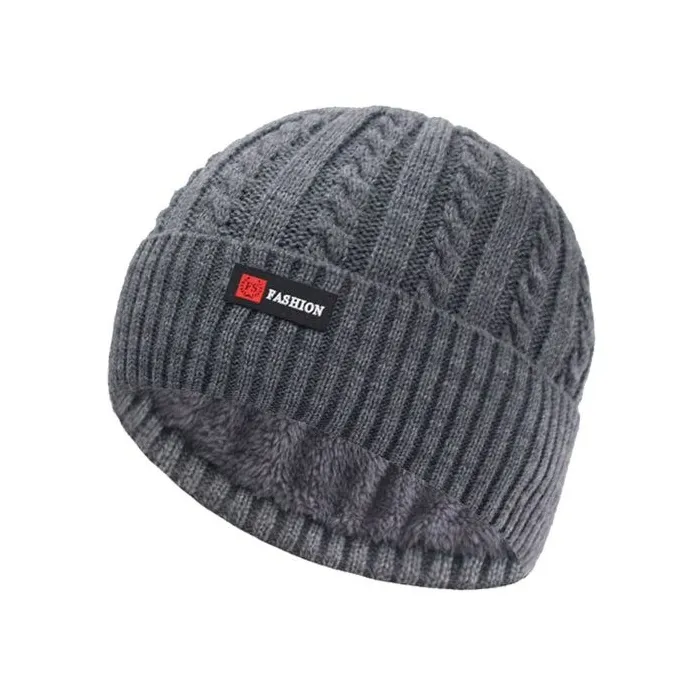 Thick knitted hat - with plush inside - unisexHats & Caps