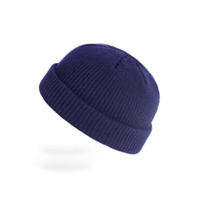 Gebreide warme muts - kort - geribbeld - unisexPetten & Hoeden