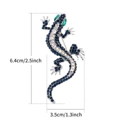 Navy crystal lizard - broochBrooches