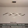 Modern chandelier - ceiling light - LED - dimmable - with remote controller - wavy designCeiling lights
