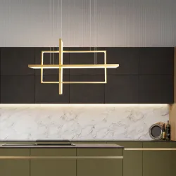 Luxurious chandelier - ceiling light - LED - minimalist rectangle design - 2 / 3 / 4 headsCeiling lights