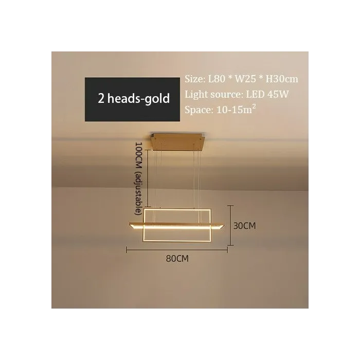 Luxurious chandelier - ceiling light - LED - minimalist rectangle design - 2 / 3 / 4 headsCeiling lights