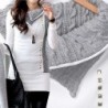 Witte lange trui - hoge kraag - lange mouw - met metalen versieringenHoodies & Truien