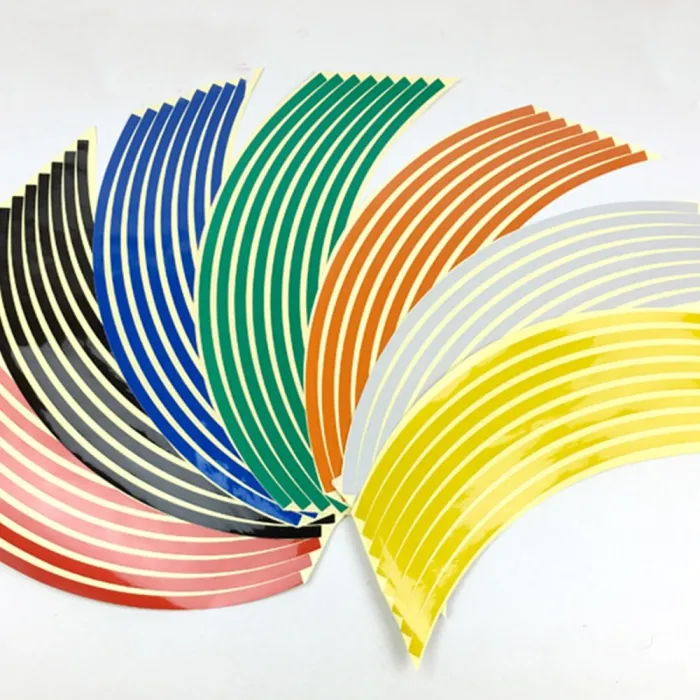 Autowiel reflecterende strips - stickers - 16 stuksStickers